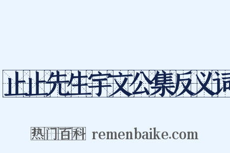 止止先生宇文公集反义词是什么意思的图片
